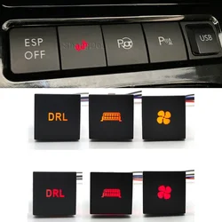 1PC Car LED DRL Light Packing Radar Power On Off Camera Music Switch Push Button For VW Golf 6 MK6 Jetta Scirocco Accessories