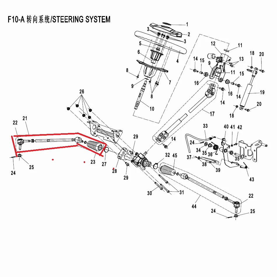 

left steering tie rod suit for CF850/CF1000 code is 7000-104100-20000