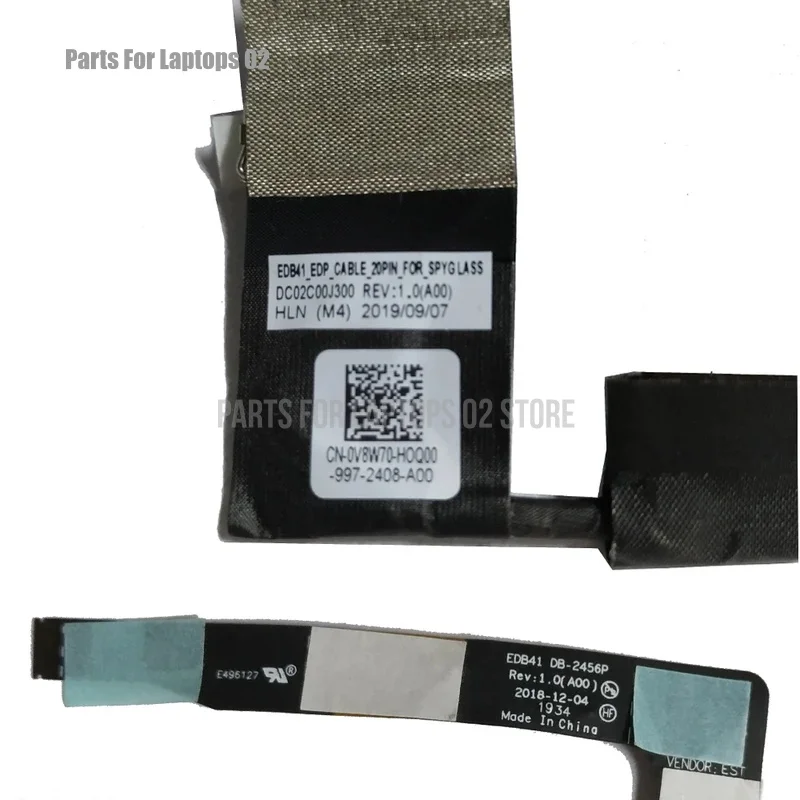 DD V8W70 Laptop LVDS LCD EDP Cable for Dell Latitude 7400 2-in-1 E7400 EDB41 CN-0V8W70 DC02C00J300 Screen Video Connector New