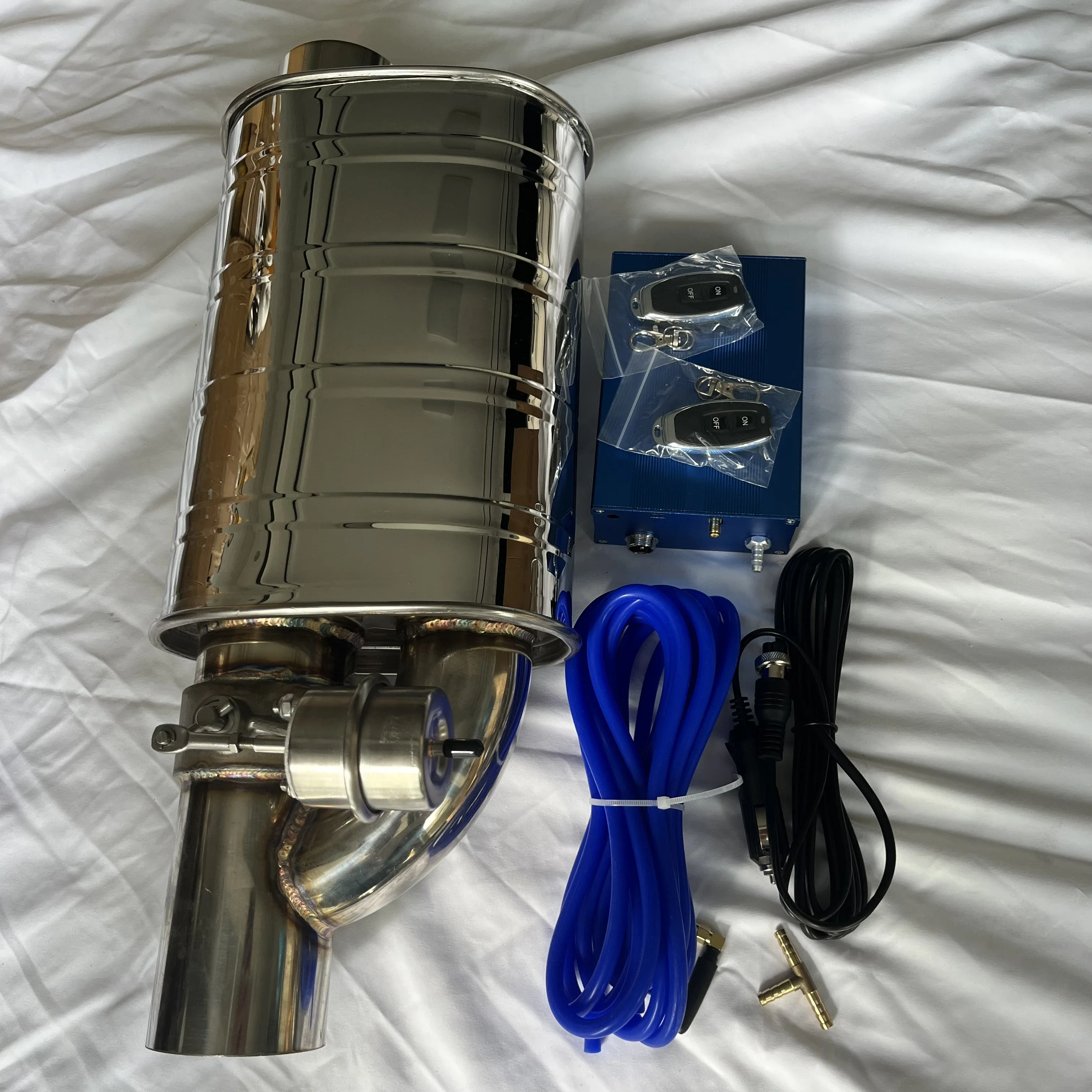 Universal type vacuum exhaust valve muffler, 51/63/76MM Vacuum controller dual remote control left and right air pump