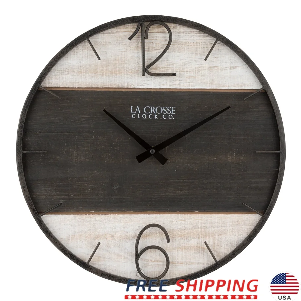 

Rustic 16 Inch Ironwood Wall Clock Quartz Analog Metal Frame Southwestern Design Easy Read Decorative Home Decor