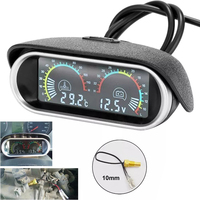 2 In 1 12v 24v Car Water Temp Temperature Gauge Digital LCD Voltmeter W Sensor 3 Digit -10～120℃ For Most Cars