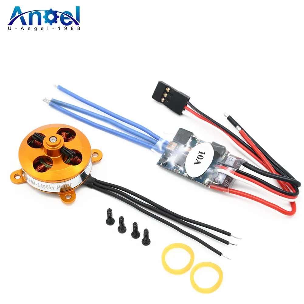 A 2204 A2204 7.5A 1400KV 50W SP Mikrosilnik bezszczotkowy z mocowaniem i 10A ESC do drona RC Samolot helikopter Quadcopter UFO