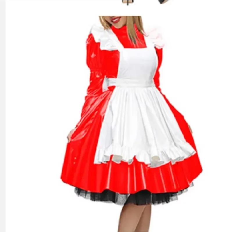 

Candy Colored High Necked Long Sleeved Decorative Gothic Short Skirt Women's A-line Pleated Dress, Hot Selling Maid Retro Role-