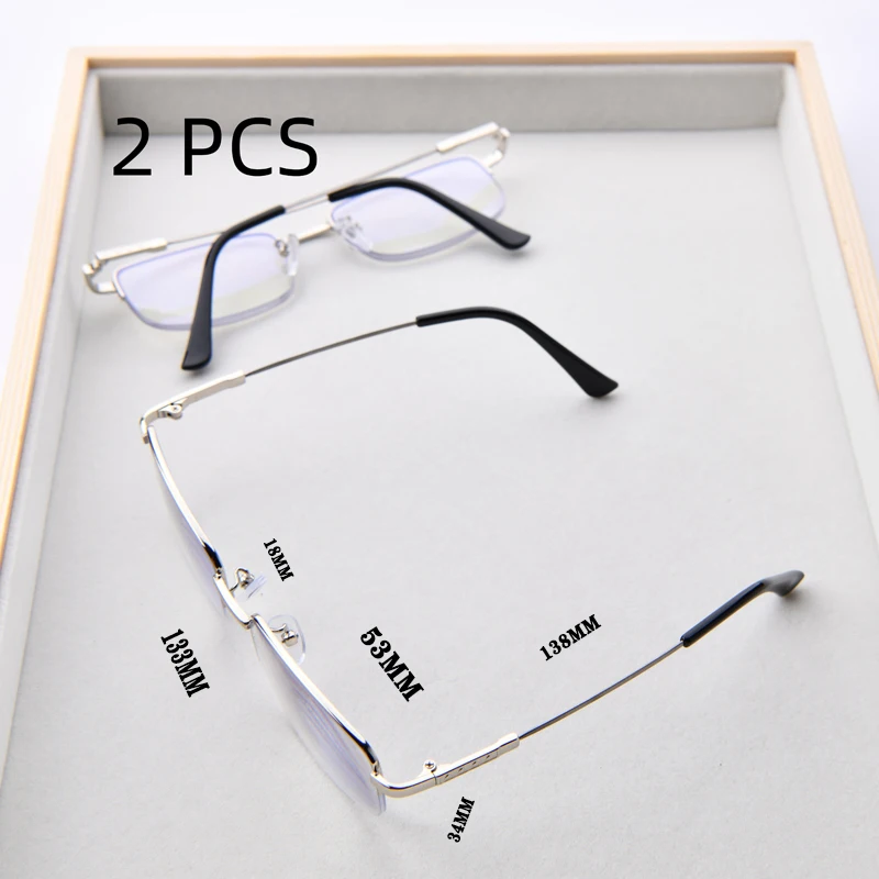 2PCS Anzug Platz Progressive Multifokus Lesebrille Anti Blau Licht Presbyopie Brille Flexible Leser Fern Und Nah Im Freien – Detail 1