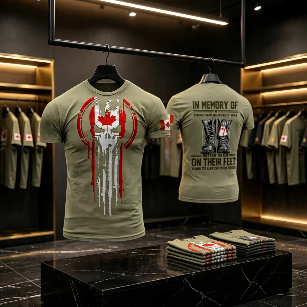 Men Canada Maple Leaf  Graphic  Patriotic Veteran Memory  Casual Outdoor Sports Breathable Quick-dry Hot Sale Family Kids Tees