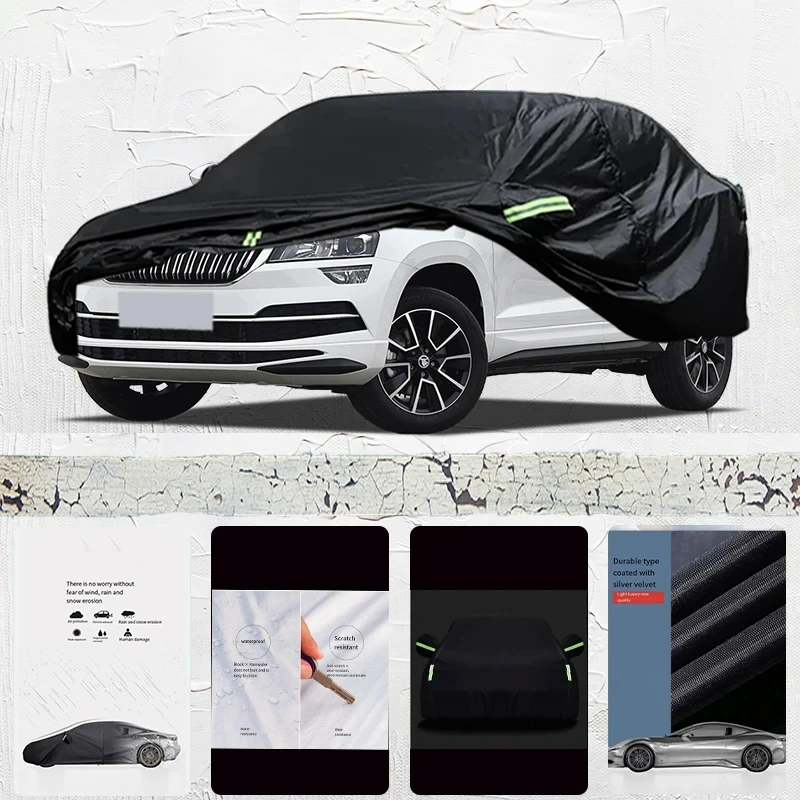 For-Skoda-Karoq-Anti-UV-Sun-Shade-Rain-Snow-Resistant-Black-Cover-Dustproof-Car-umbrella-Full