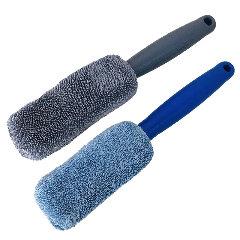 Car Wash Portable Microfiber Wheel Tire Rim Brush Car Wheel Wash Cleaning For Car With Plastic Handle Auto Washing Cleaner Tools