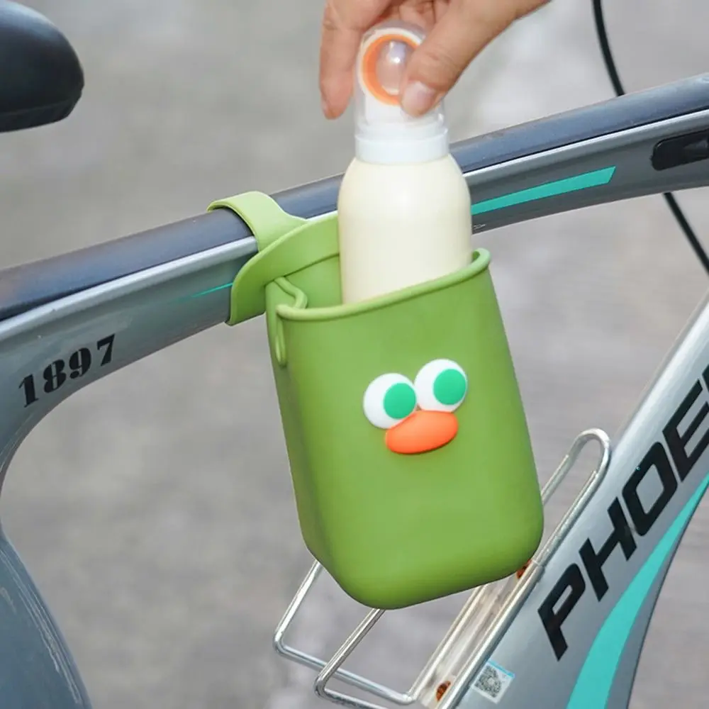 لطيف كأس سيليكون أصحاب الكرتون الوجه المحمولة المطبخ حقيبة التخزين سعة كبيرة زجاجة حقيبة التخزين أكياس زجاجات المياه #2