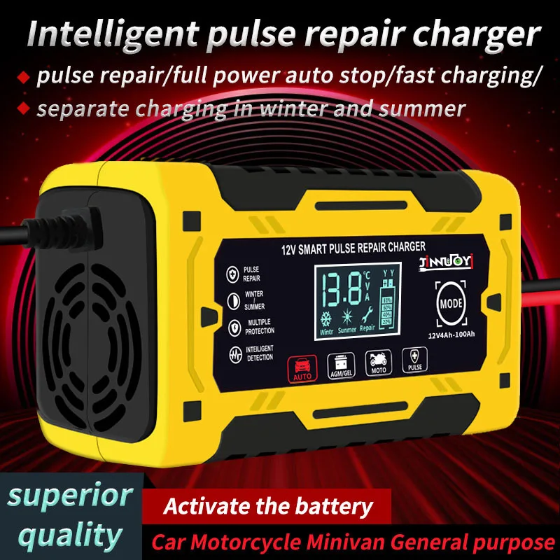 

Portable 12V6A Repair Pulse Charger Car Battery Charger Motorcycle Lead Acid Battery Charger