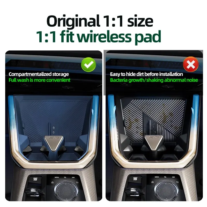 

25 шт. Bmw, новая центральная консоль X3, беспроводная зарядная панель, подстаканник, коврик для чашки, аксессуары для украшения интерьера автомобиля, модификация