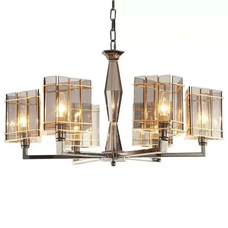 

postmodern light luxury crystal chandelier, Nordic creative personality simple glass cover engineering chandelier
