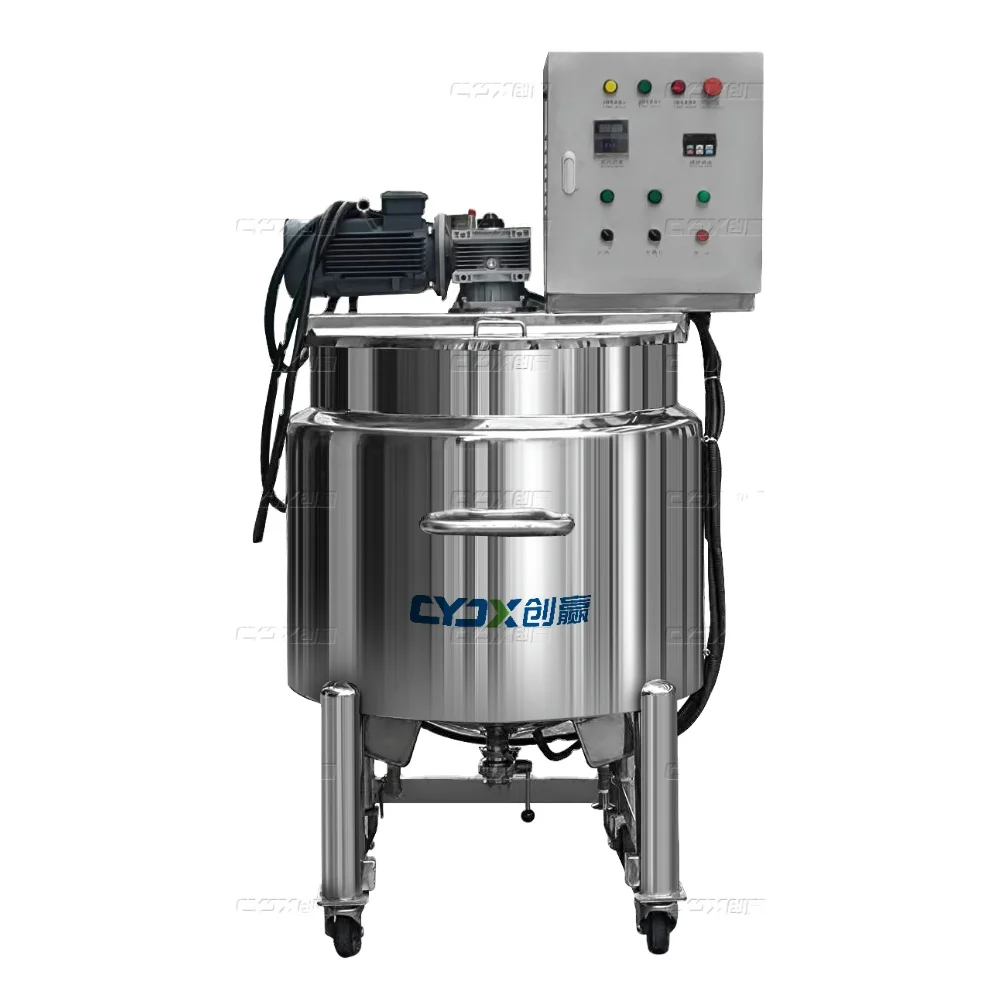 400L  Chemical Mixing Mobile Mixing tank with Agitator Jacket Mixing tank for Dishwashing Liquid and Hand Soap Making Machine
