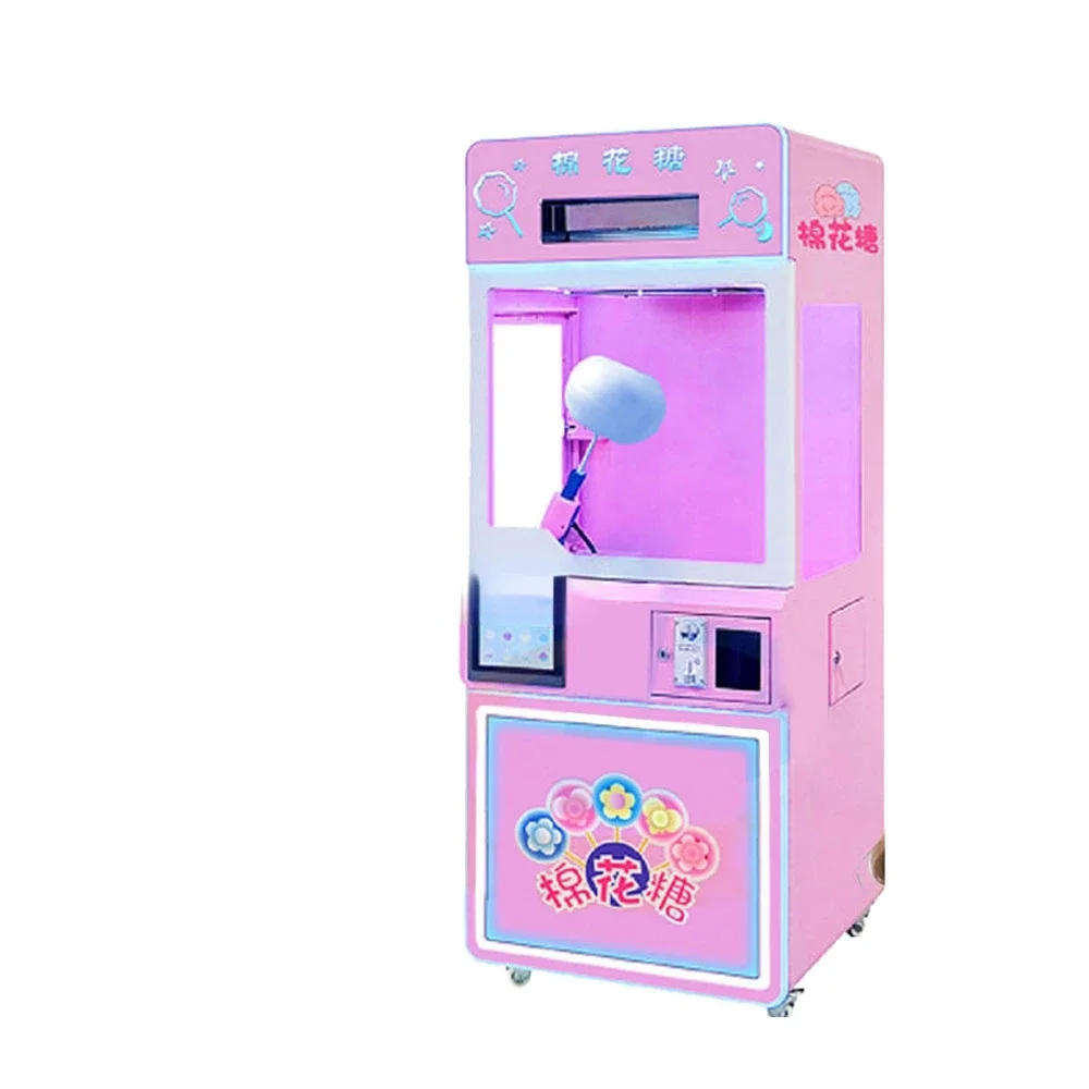 Hot salesAutomatic Robot Cotton Candy Vending Machine Automatic Sweets Colored Sugar Candy Floss Dispenser for kids