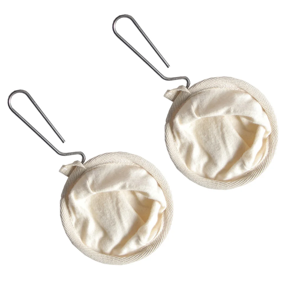 

2Pcs Stainless Steel Handle Coffee Strainer Pouch Flannel Cloth Reusable Long Term Use Easy Clean Store Home Cafe Hotel