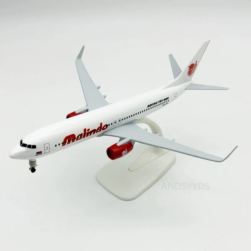 

20cm Aircraft Model B737 Malindo Airlines Metal Diecast 1/400 Scale Passenger Airplane With Display Stand Home Decoration Gift