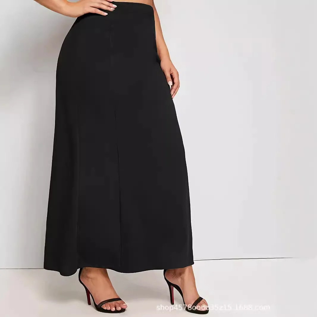 plus Size Solid Color Skirt for Women Summer Urban Leisure Joker Style Commuter Apparel