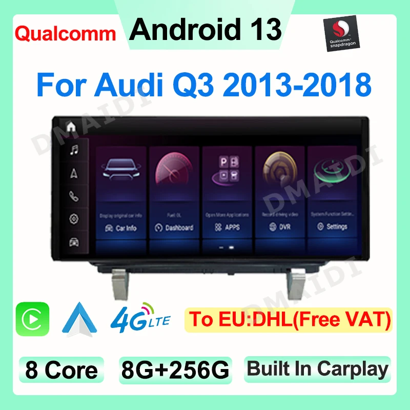 

Qualcomm Android13 GPS Navigation For AUDI Q3 2013-2018 Multimedia Video Player WiFi 4G Wireless Apple Carplay Android Auto