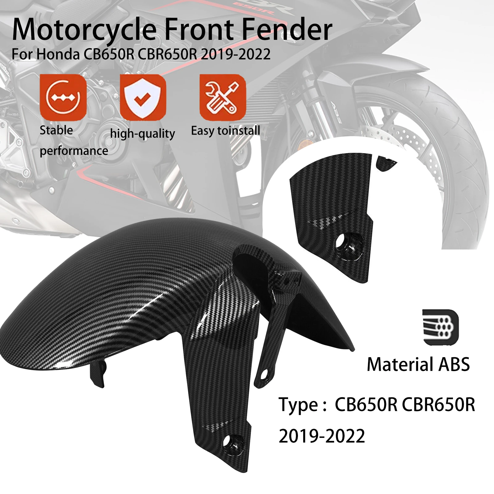 For Honda CB650R CBR650R CB CBR 650R 2019-2022 Motorcycle Splash Guard Accessories Front Wheel Hugger Fender Mudguard Mud