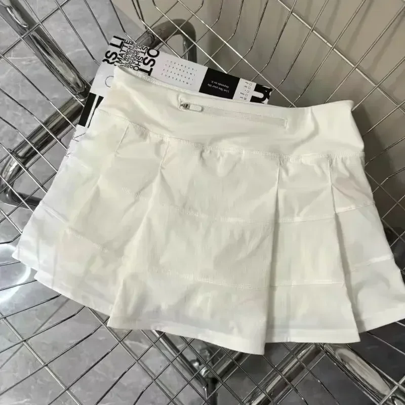 

Lemon Sport Tennis Short Skirt Anti-slip Fake Two Pieces With Lining High Waist Pleated Skirt Pace Rival Yoga Fitness Skirt