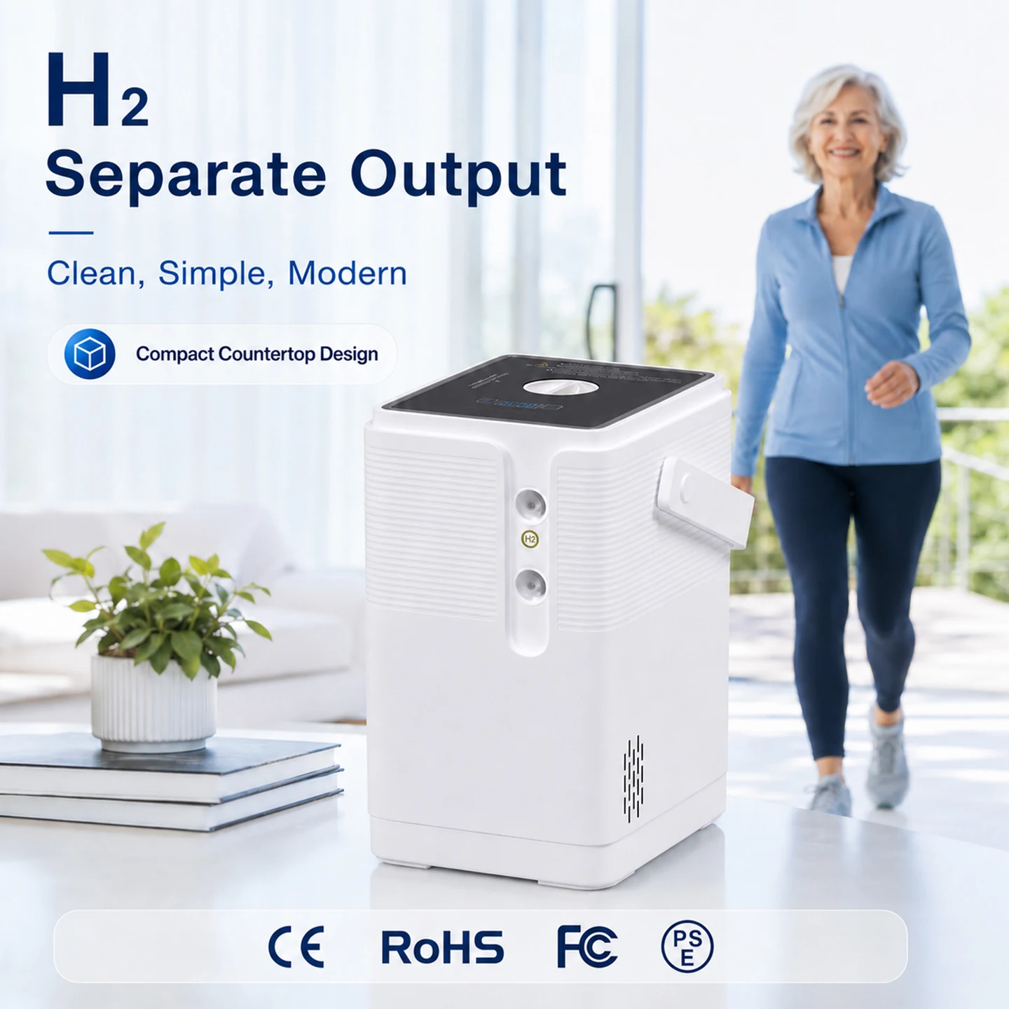 Portable Hydrogen generator Machine Hydrogen inhaler for home Electrolytic water generator H2 HHO gas generator Small size 225ml