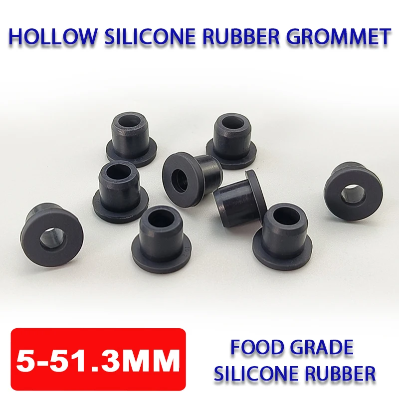 

Hollow Silicone Rubber Grommet Hole Plug End Cap Bung Wire Cable Protect Bush Through Hole Inserts O-ring Sealed Gasket Black