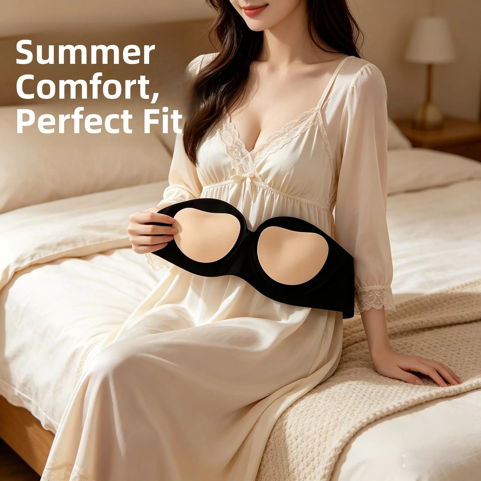 Removable Foam Silicone Sleepwear Chest Pad Bra Insertion Swimwear Strap Dress Thickened Gathered Milk Sticker Home Clothes