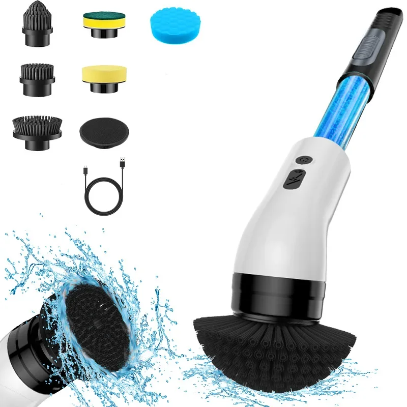 Bagno, pavimento della cucina, spazzola elettrica multifunzionale wireless, pulizia con pulizia a liquido e rotante