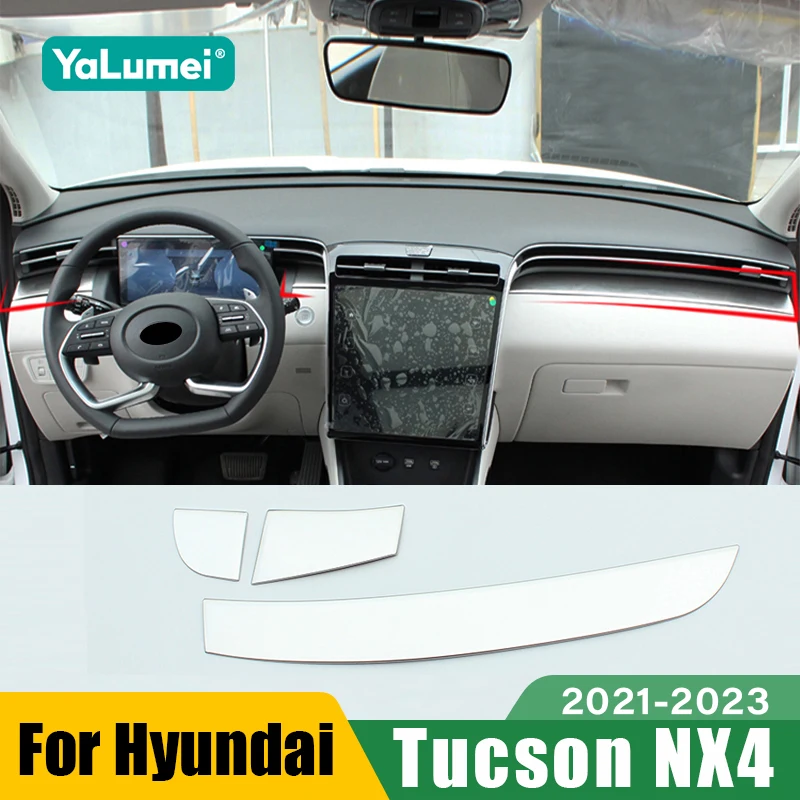 Für Hyundai Tucson NX4 2021 2022 2023, Hybrid N Linie Auto Zentrale Steuerung Dashboard Air Outlet Trim Streifen Abdeckung Zubehör
