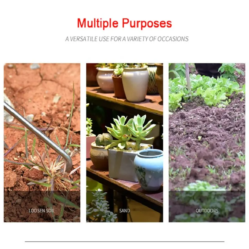 Attrezzi manuali per sarchiatore da giardino Estrattore di erba Gancio per diserbo da giardino Rimozione di radici di erba per erbacce per strumenti per piantare la fattoria del cortile