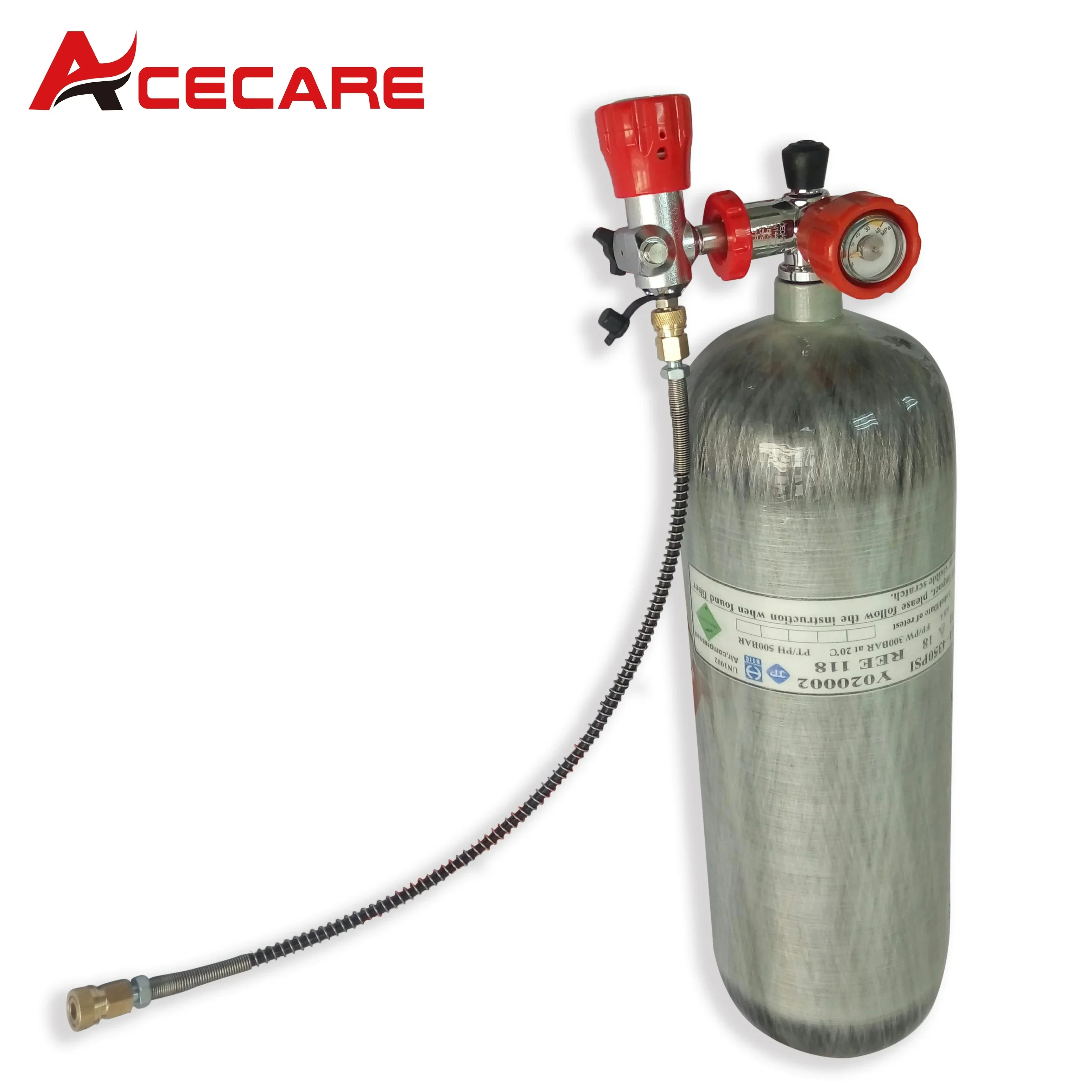 Imagem -04 - Acecare-cilindro de Fibra de Carbono Dot Certified M18 x 1.5 Scba Estação de Enchimento de Válvula de Mergulho 6.8l 300bar 4500psi 30mpa Eua Diretamente