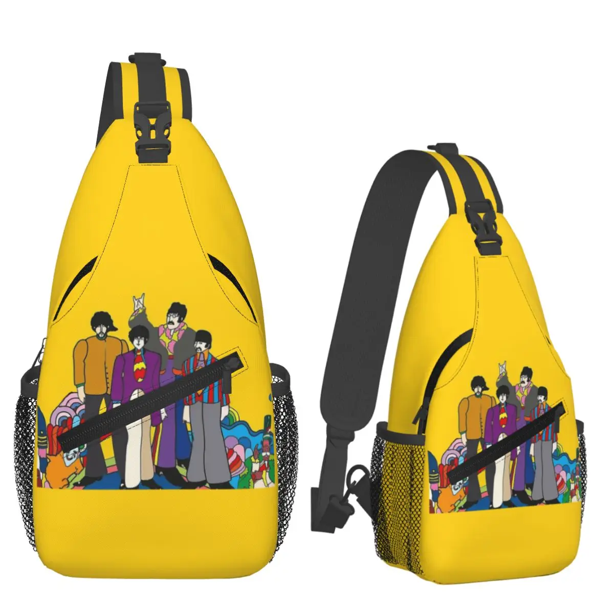 

Yellow Submarine Chest Bag Men Sling Crossbody Backpack Chest Bag Traveling Hiking Daypack Shoulder Bag