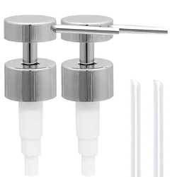 2/4pcs Stainless Steel Soap Pump, Soap Dispenser Pump Replacement Spare Fits 25mm Bottle Mouth, for Kitchen Bathroom Worktop