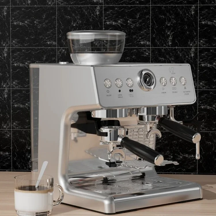 

Professional Electric Espresso Coffee Machine with Adjustable Grinder for Household and Hotel Use