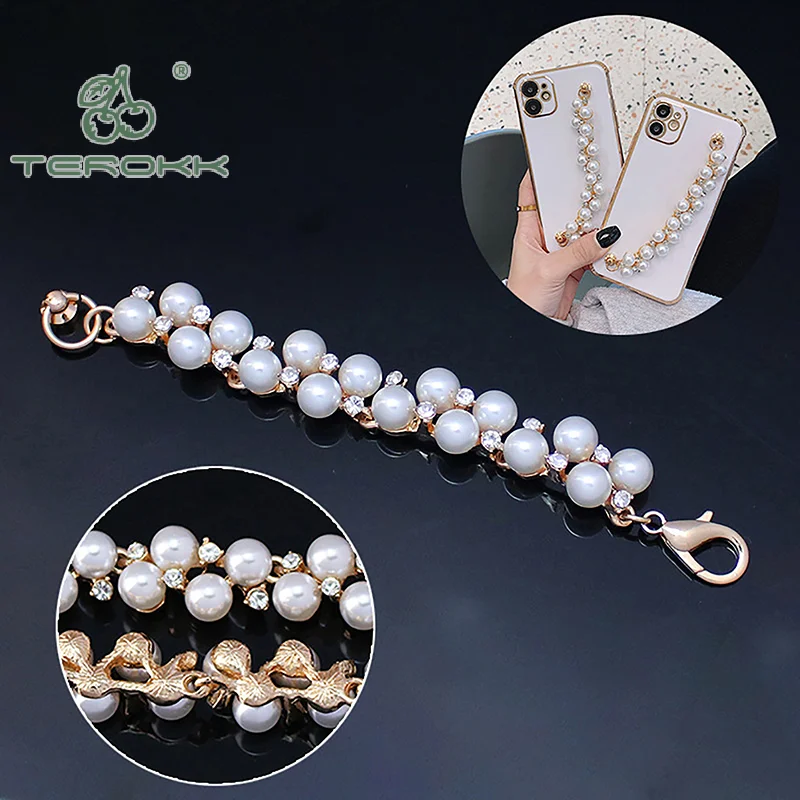 

Exquisite Pearl Strap Bag Chain High-grade Handbag Shoulder Chains Handle DIY Purse Replacement Long Beaded Chain Bag Belt