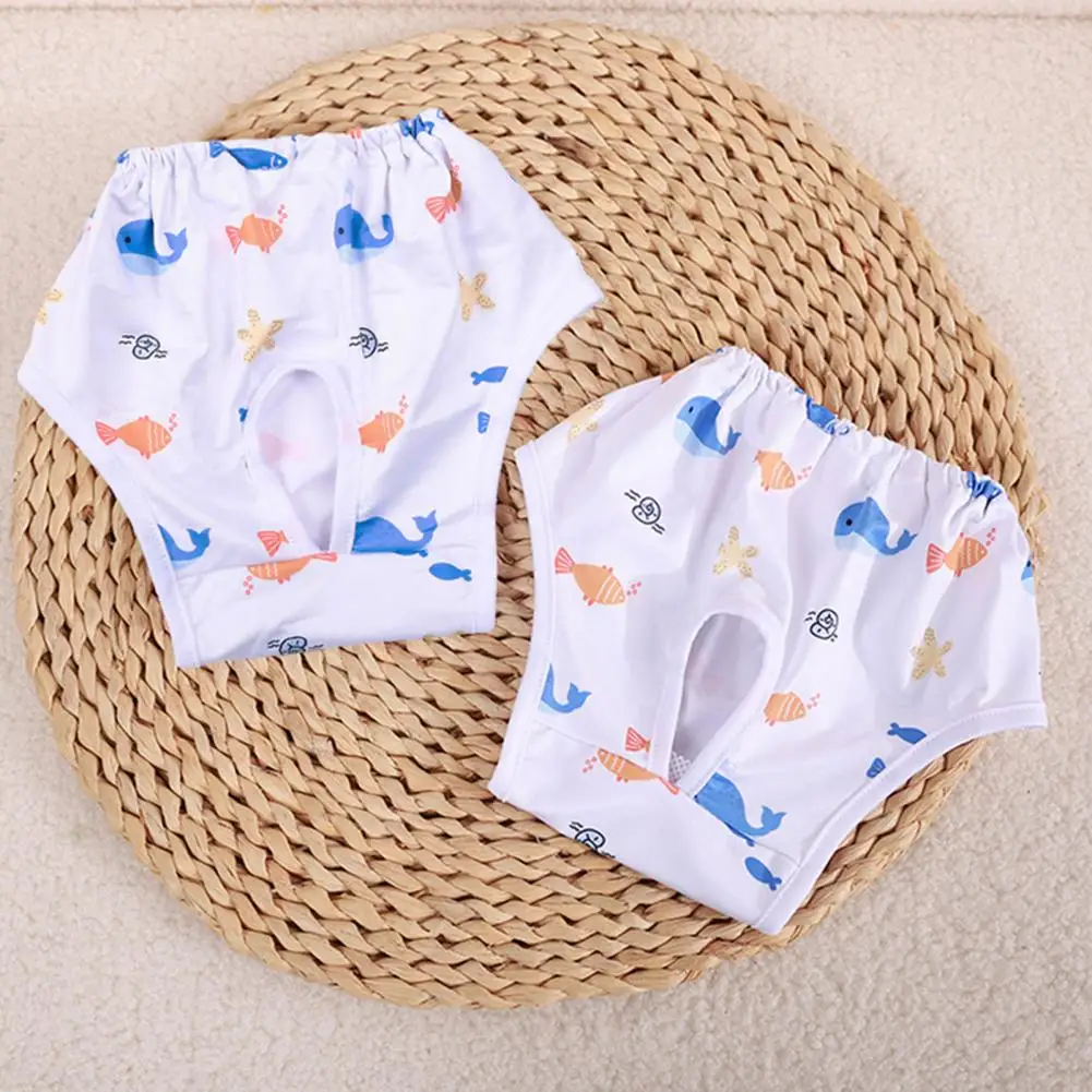 Cartoon Pattern Dog Diapers Dog Diaper with Absorbent Pads Reusable Dog Menstrual Pants with Elastic Waist for Cats for Female