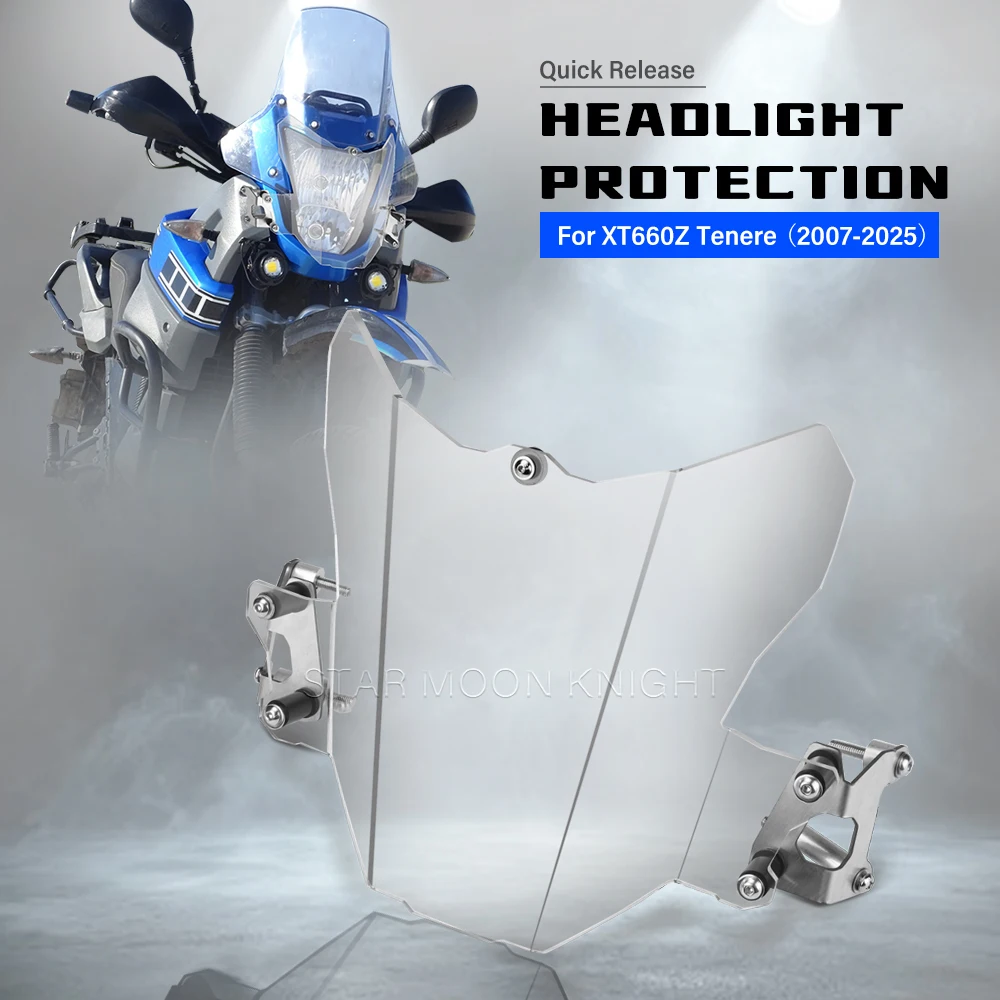 

Motorcycle Headlight Protector Cover For Yamaha XT 660 Z XT660Z TENERE 2007-2025 Quick Release Acrylic Shield Guard Accessories