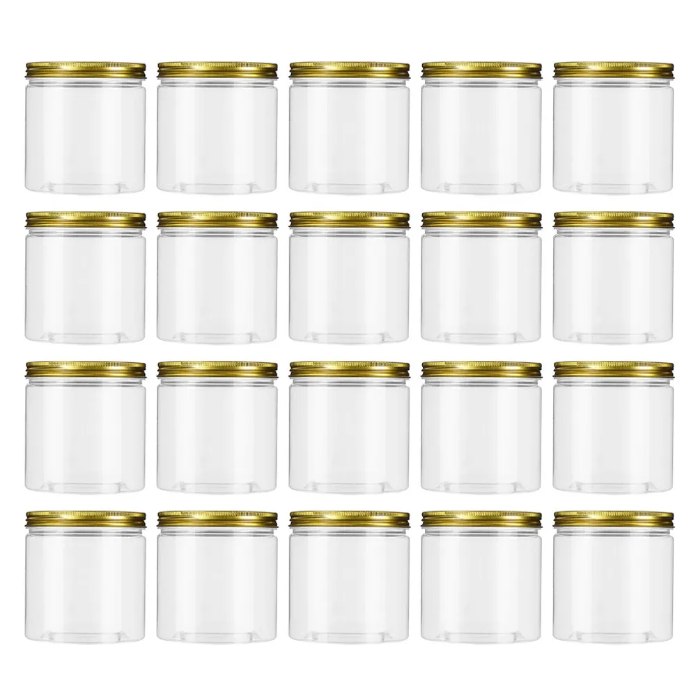 20Pcs Transparent Plastic Storage Jars Wide Mouth Empty Containers for Tea Leaves Coffee Beans Facial Mask Wax Cream Anti-Insect view 3