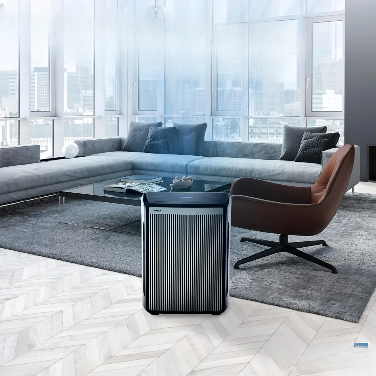 Hepa Air Purifier with WiFi and PlasmaWave, 500 Sq Ft,Black,Large