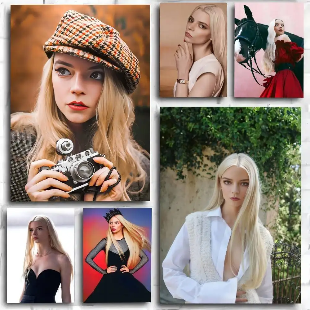 أنثى نجمة أنيا تايلور الفرح ملصق فني ذاتي اللصق مقاوم للماء ورقة ملصق مقهى بار غرفة جدار ديكور