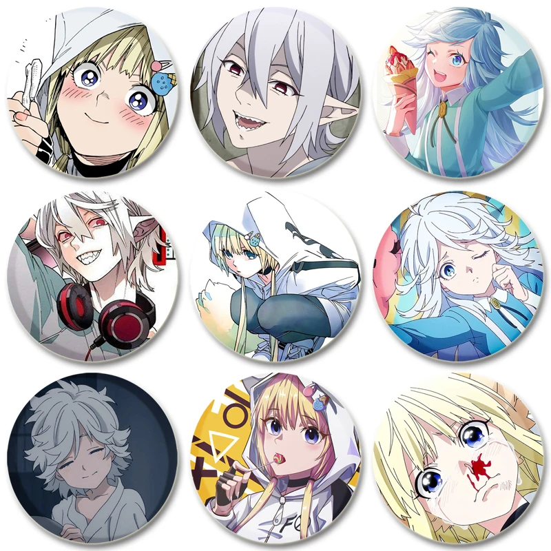 58/44/32mm Hot Anime Kemono Jihen Creative Badge Tinplate Plastic Pins Button Brooches for Backpack Accessories Jewelry Gifts