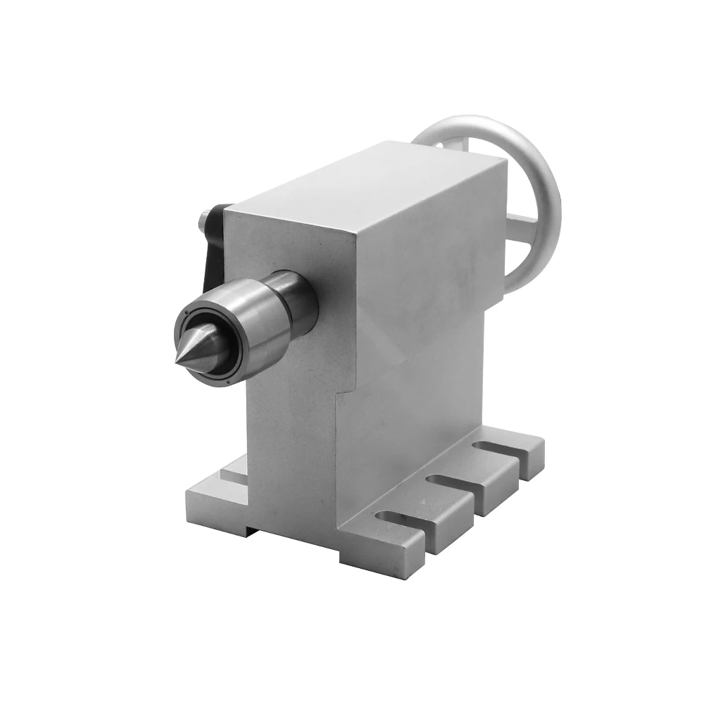 K12-130 CNC 4 Axis Rotary 130mm 4 Jaws Chuck 1:10 Rotary Axis 4th Axis Chuck Tailstock for CNC Router Milling Machine