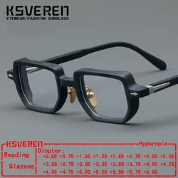 KSVEREN Personality Retro Glasses for men Square Frame Reading optical Acetate glasses for women reading prescription glasses