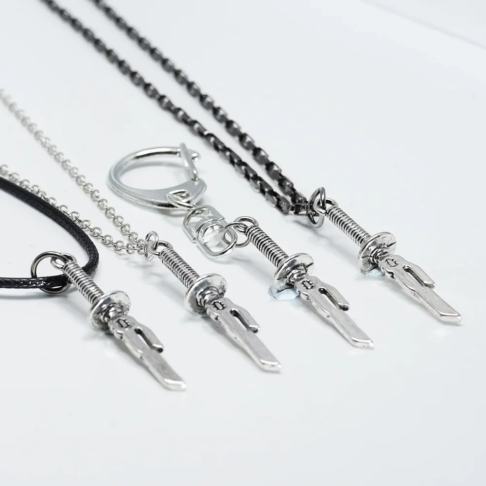 Anime Jujutsu Kaisen Toji Fushiguro Cosplay Necklace Inverted Spear of Heaven Weapon Pendant Keychain Choker Jewelry Gifts