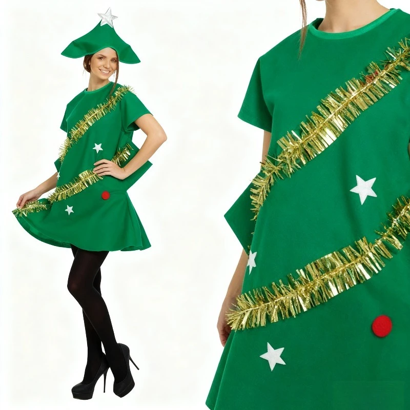 2025 شجرة عيد الميلاد تأثيري المرحلة زي، الدعامة شجرة عيد الميلاد الكبار عطلة الزي #6