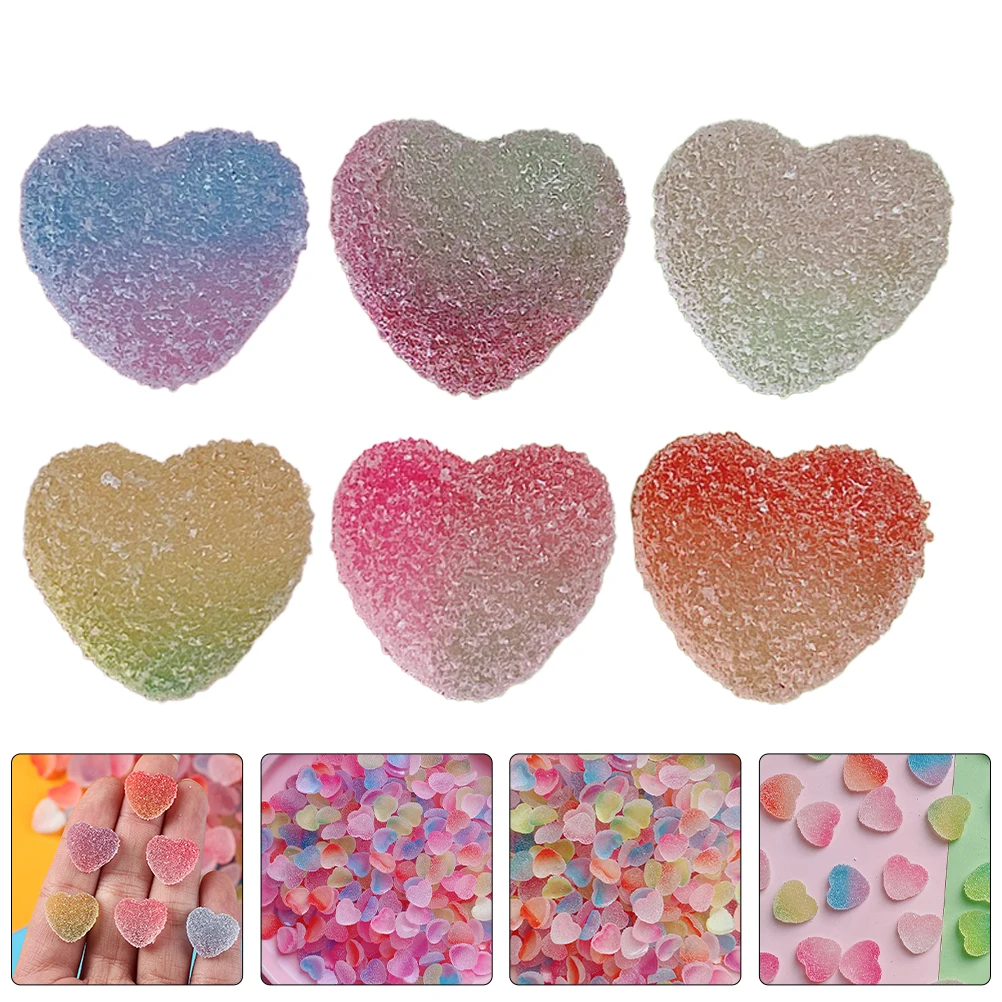

50 Pcs Simulated Love Candy Small Candies Charms for Jewelry Making Decoration Fudge Mini Soft Resin Faux