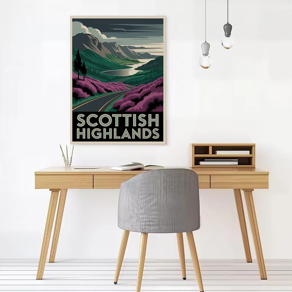 Scottish Highlands Travel Art Canvas Wall Art Poster Custom Photo Print Modern Painting for Fans Decor Room Wand Deko Bedroom