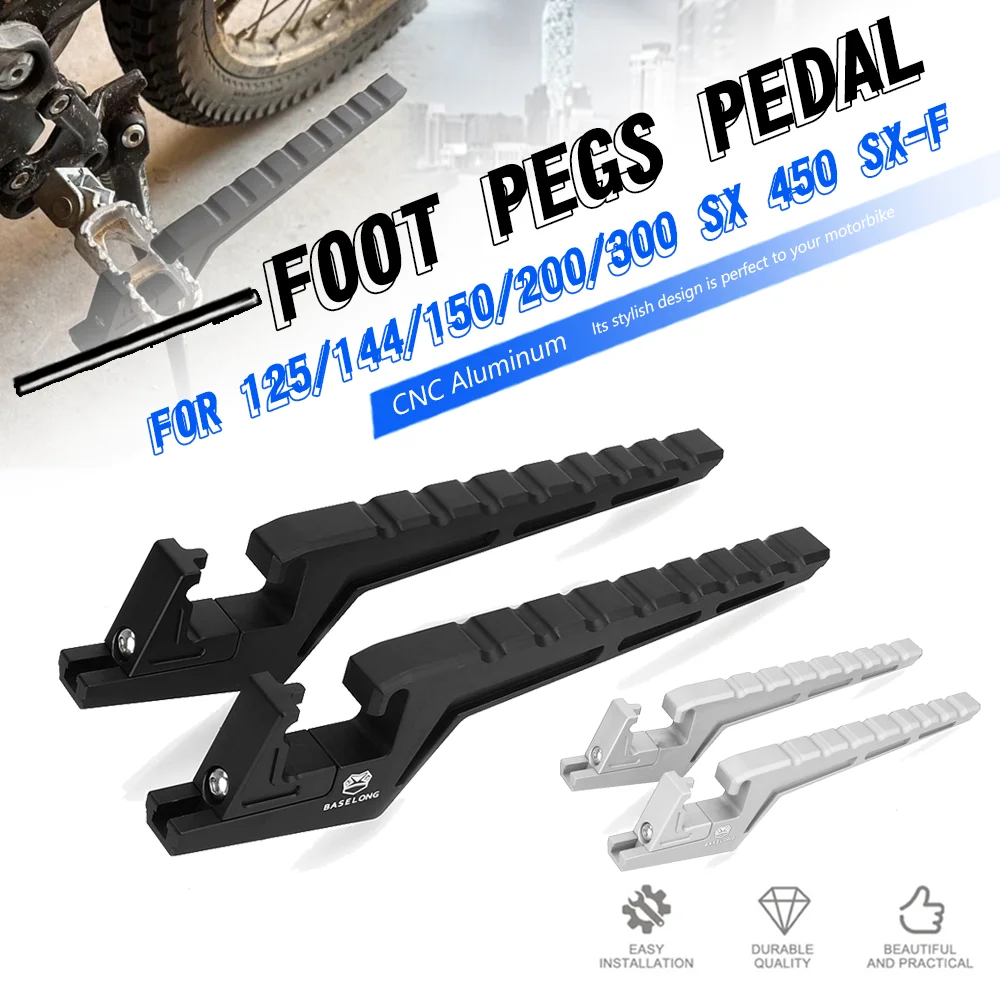 FOR KTM 125/144/150/200/250/300/380/520/525/625 SX Passenger Foot Peg Extensions Extended Footpegs Off-Road Motorcycle 450 SX-F