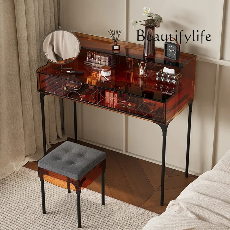 Q Light luxury acrylic dressing table Italian bedroom dressing table Modern simple small creative makeup dressing table