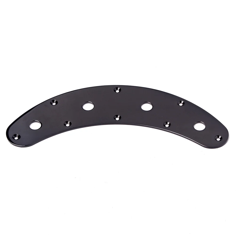 

Guitar Parts Accessories 4-Hole Arch Curved Control Plate for Guitar (Black)